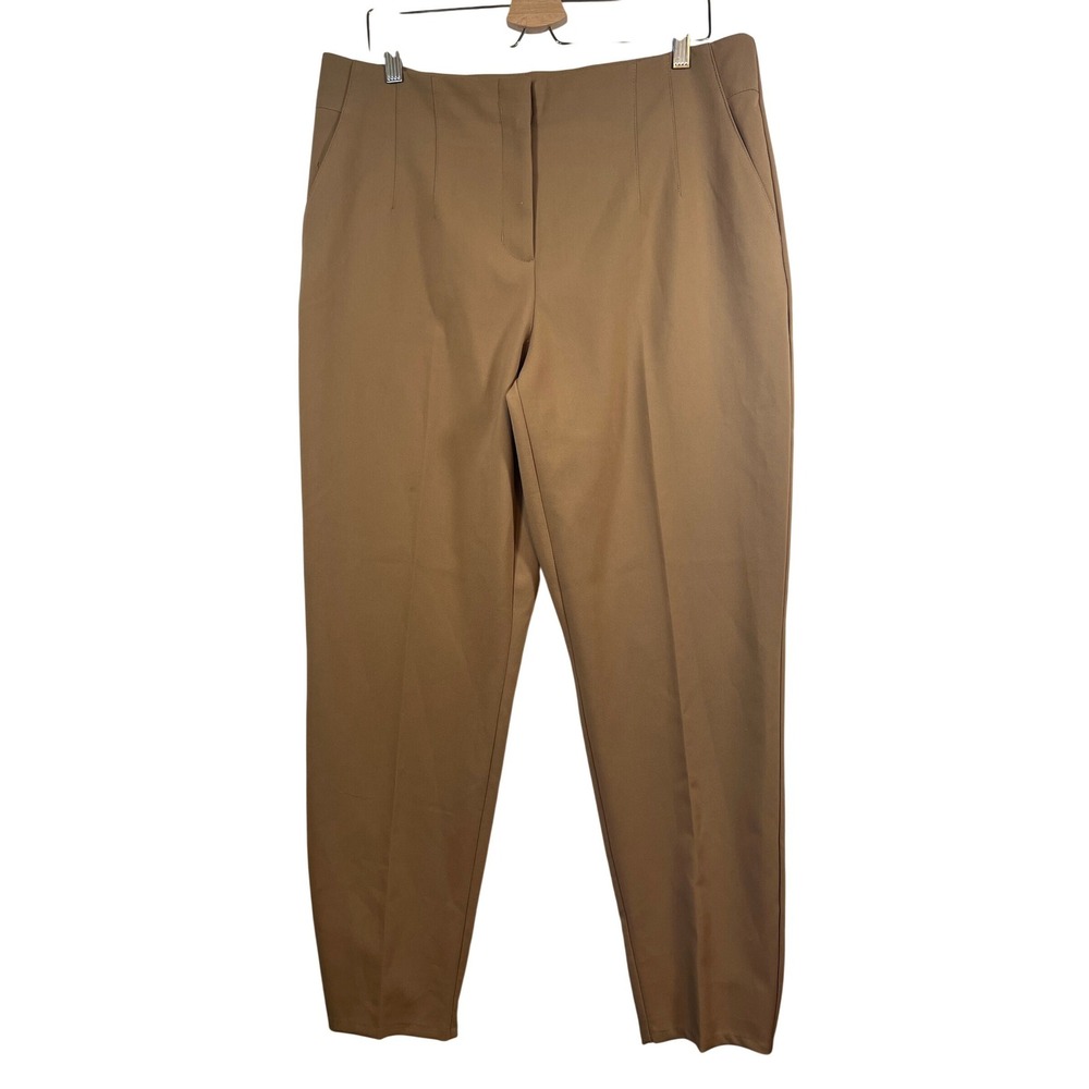 Melanie‎ Lyne Juliette Camel Tan Straight Leg Dress Pants Trousers Womens 14
